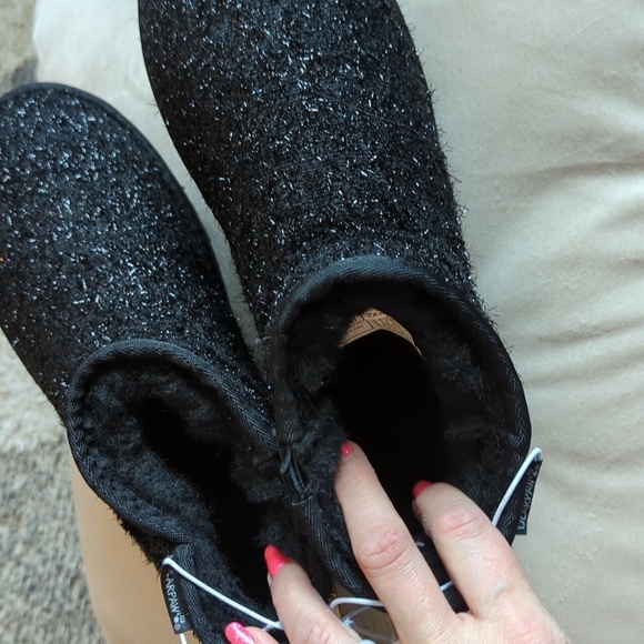 Bearpaw Black Sparkle Boots Ankle US size 5 Shalini Youth wool blend lining - Picture 2 of 11